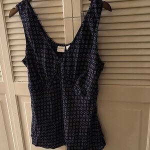 Isaac Mizrahi Blue 100% Silk Sleeveless Blouse XXL